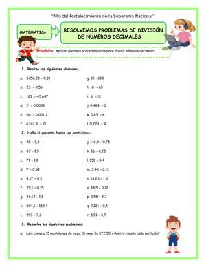 3°4° Decimales Probl División Ficha(4p)