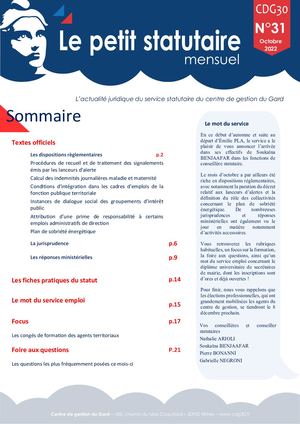 Le Petit Statutaire Octobre 2022
