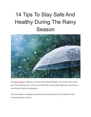 14 Tips To Stay Safe And Healthy During The Rainy Season