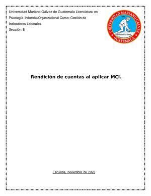 Pasos Para La Rendición De Cuentas Al Aplicar Mci