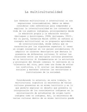 La Multiculturalidad