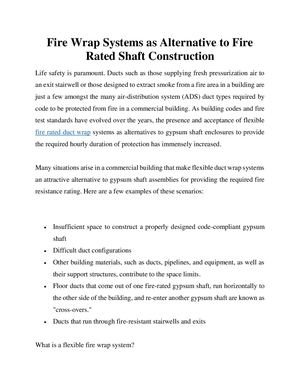 Calaméo - Fire Wrap Systems As Alternative To Fire Rated Shaft Construction