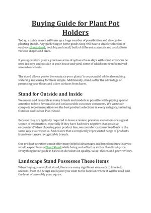 Buying Guide For Plant Pot Holders