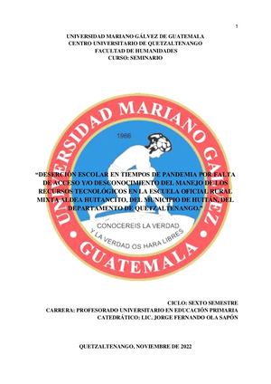 Informe Fnal Del Cierre De Seminario