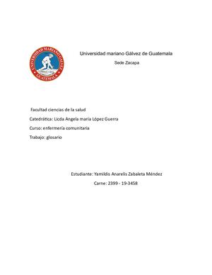 Glosario De Abreviaturas Enfermeria Comunitaria