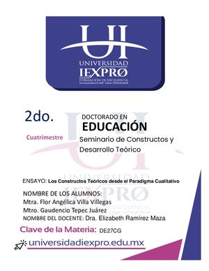 Los Constructos Teóricos Desde El Paradigma Cualitativo