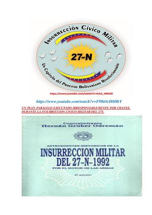 UN PLAN PARALELO EJECUTADO IRRESPONSABLEMENTE POR CHAVEZ, DURANTE LA INSURRECCION CIVICO-MILITAR DEL 27N.