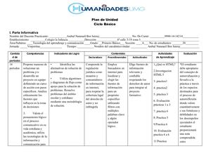 Formato Plan De Unidad Ciclo Básico General