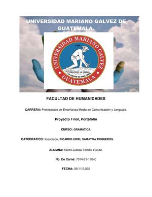 Trabajo Final, Gramática, Portafolio, Karen Tomás