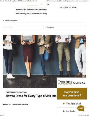 How to dress for every type of Job Interview by Purdue University