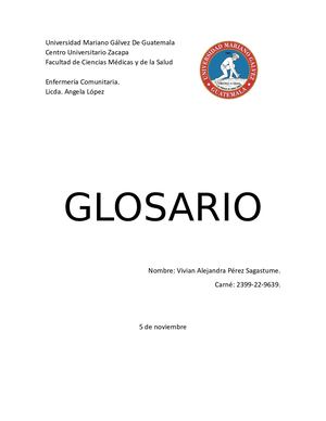 Glosario Enfermería Comunitaria