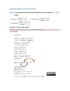 Fisica I 1er Parcial Ecuaciones Dimensionales Si Procedimiento Ejercicios 7 Y 8