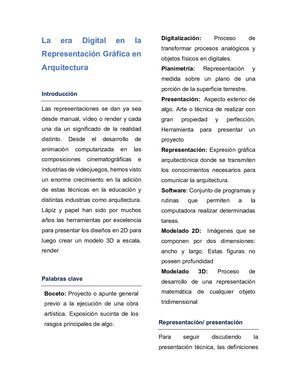 La Era Digital En La Representación Gráfica En Arquitectura