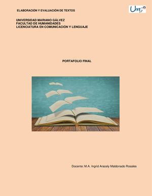 Elaboración Y Evaluación De Textos Portafolio