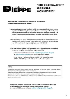 Fiche De Signalement Risque Dans L'habitat 2022 Vf