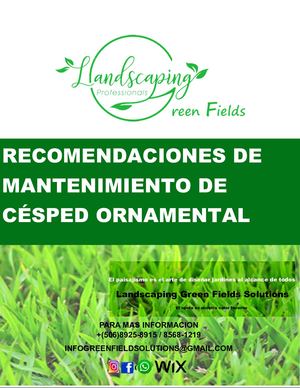 Ficha Tecnica De Mantenimiento De Cesped Landscaping Green Fields Solutions V ESÁÑOL