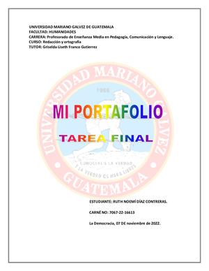 Portafolio Tarea Final Redacción Y Ortografía