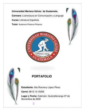 TAREA FINAL DE LITERATURA ESPAÑOLA