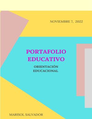 Portafolio Educativo De Orientacion Educacional 2022