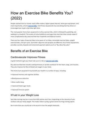 Benefits Of Working Out At Home With An Exercise Bike
