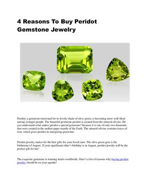 4 Reasons To Buy Peridot Gemstone Jewelry