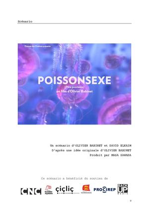Dossier d'aide à la production - Poissonsexe, Olivier Babinet, David Elkaïm