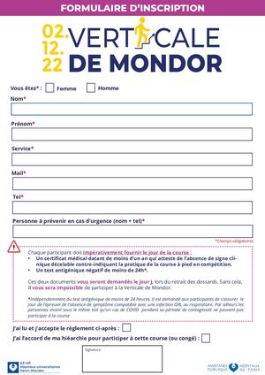 Formulaire Inscription Verticale Mondor