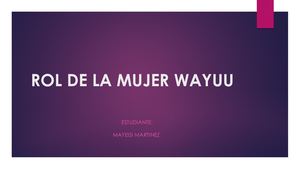 Rol De La Mujer Wayuu