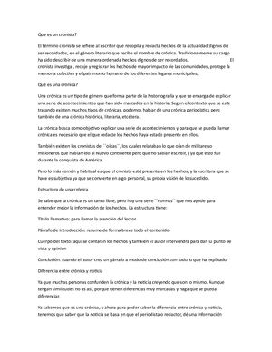 Que Es Un Cronista