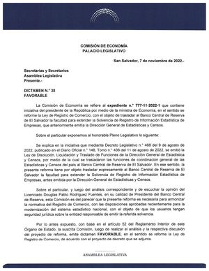 Reforma A Al Ley De Registro De Comercio