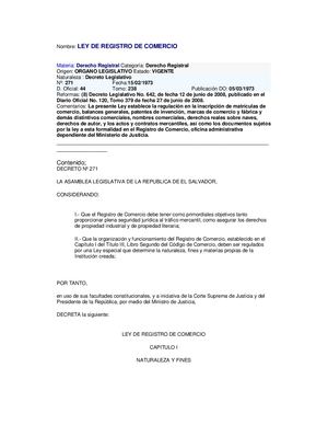 LEY DEL REGISTRO DE COMERCIO 09