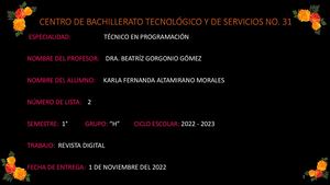 Revista digital, Edición “Día de Muertos”