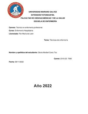 Proyecto final De Enfermeria Hospitalaria