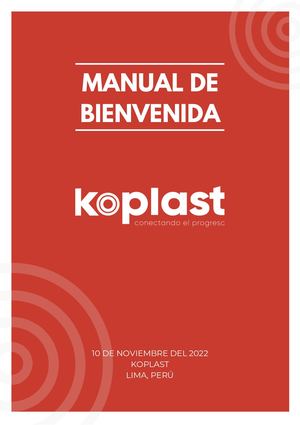 Manual De Bienvenida de Koplast