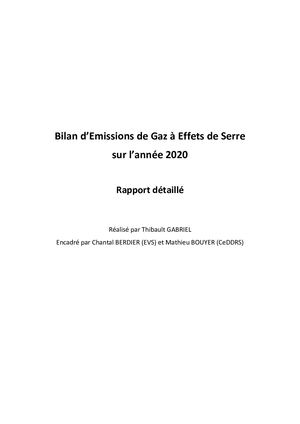 Bilan carbone de l'INSA Lyon en 2020