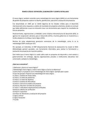 Marco Lógico
