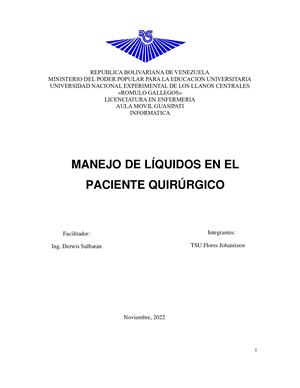 Articulo Manejo De Líquidos En El Paciente Quirúrgico