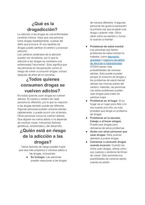 ¿Qué Es La Drogadicción?