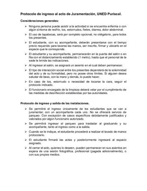 Protocolo De Ingreso Al Acto De Juramentación 2022 2