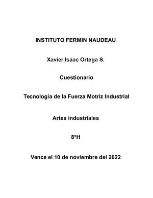 Cuestionario Artes Industriales 3trimestre