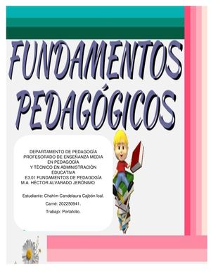 Portafolio De Fundamentos De La Pedagogia