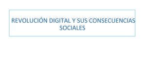 Revolución Digital Consecuencias