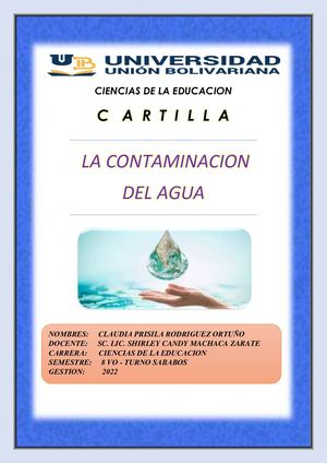 Cartilla Contaminación Del Agua Docx