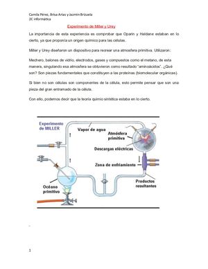 Experimento De Miller Y Urey Docx 2