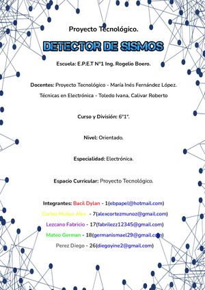 Informe Sobre Detector De Sismos