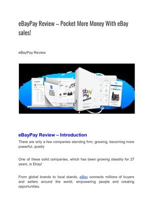 E Bay Pay Review – Pocket More Money With E Bay Sales