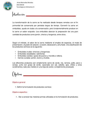 Formulación de Productos Cárnicos