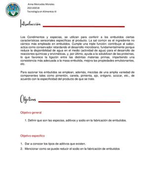 Especias, Aditivos y Sodio