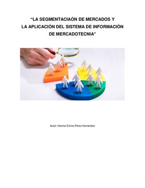 La Segmentaciaón De Mercados Y La Aplicación Del Sistema De Información De Mercadotecnia