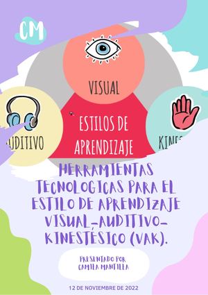 HERRAMIENTAS TECNOLOGICAS APRENDIZAJE VAK
